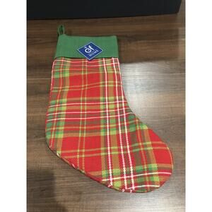 C&F Home Green, Red & White Plaid Christmas Stocking New With Tags